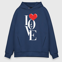 Мужское худи оверсайз Love - big heart