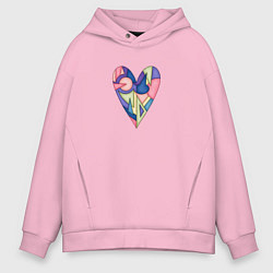 Мужское худи оверсайз Сердце - мозаика