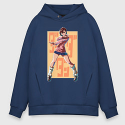 Толстовка оверсайз мужская Momo Ayase, цвет: тёмно-синий