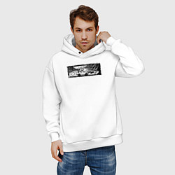 Толстовка оверсайз мужская Внедорожник, велосипед и тропы, цвет: белый — фото 2