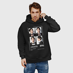 Толстовка оверсайз мужская Jungkook bts 4cut, цвет: черный — фото 2