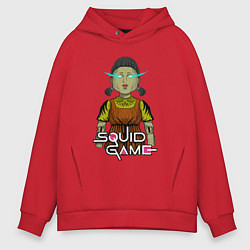 Толстовка оверсайз мужская Squid game doll, цвет: красный