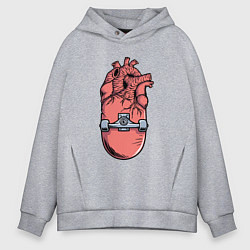 Мужское худи оверсайз Скейт в сердце