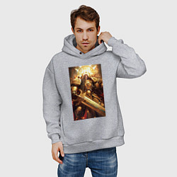 Толстовка оверсайз мужская Император человечества - Вархаммер 40000, цвет: меланж — фото 2