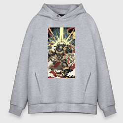 Мужское худи оверсайз Иллюстрация космодесантника