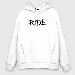 Мужское худи оверсайз Езда на велосипеде дикого медведя