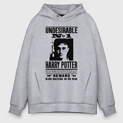 Толстовка оверсайз мужская Harry Potter - wanted, цвет: меланж