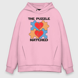 Мужское худи оверсайз Пазл любви сложился