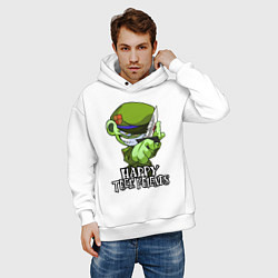 Толстовка оверсайз мужская Happy three friends - Flippy, цвет: белый — фото 2