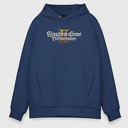 Толстовка оверсайз мужская Kingdom Come Deliverance 2 logo, цвет: тёмно-синий