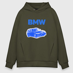Мужское худи оверсайз Blue bmw