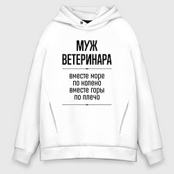Мужское худи оверсайз Муж ветеринара море по колено