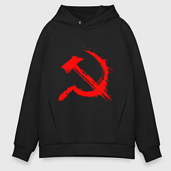 Толстовка оверсайз мужская Sickle and hammer red paint, цвет: черный