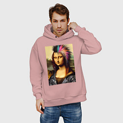 Толстовка оверсайз мужская Mona Lisa - punks not dead, цвет: пыльно-розовый — фото 2