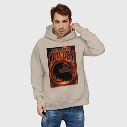 Толстовка оверсайз мужская Mortal kombat trilogy, цвет: миндальный — фото 2