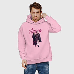 Толстовка оверсайз мужская Анора, цвет: светло-розовый — фото 2