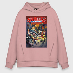 Мужское худи оверсайз Обнаженный кулак - улицы ярости