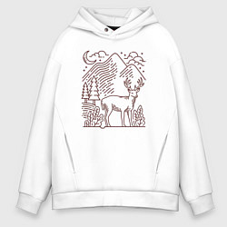 Мужское худи оверсайз Горы и олень