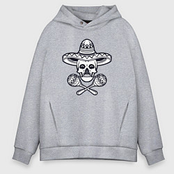 Мужское худи оверсайз Мексиканский череп