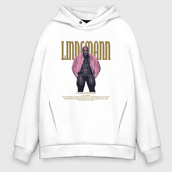 Мужское худи оверсайз Линдеманн в розовой шубе