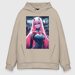 Мужское худи оверсайз Darling in the Franxx - zero two - ai art