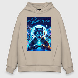 Мужское худи оверсайз Волчара - крутой геймер