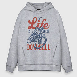 Мужское худи оверсайз My life is going downhill