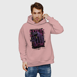 Толстовка оверсайз мужская Кот дремот Catnap, цвет: пыльно-розовый — фото 2