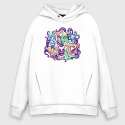 Мужское худи оверсайз Леттеринг с монстриками