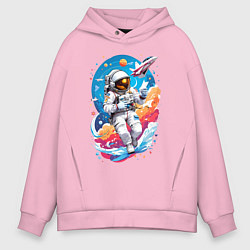 Мужское худи оверсайз Космонавт в небе