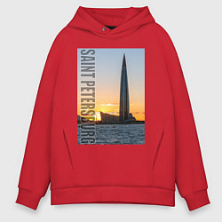 Мужское худи оверсайз Небоскреб Лахта центра в Санкт-Петербурге