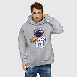 Толстовка оверсайз мужская Saturn football, цвет: меланж — фото 2