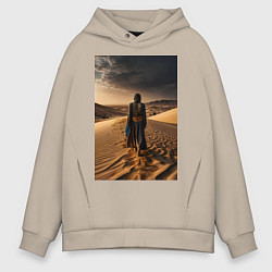 Мужское худи оверсайз В пустыне вечером