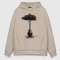 Мужское худи оверсайз Гитарное дерево