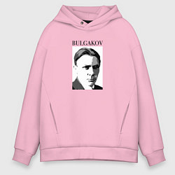 Мужское худи оверсайз Михаил Булгаков портрет в черно-белом