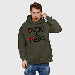Толстовка оверсайз мужская Drum and bass color, цвет: хаки — фото 2
