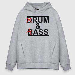 Толстовка оверсайз мужская Drum and bass color, цвет: меланж