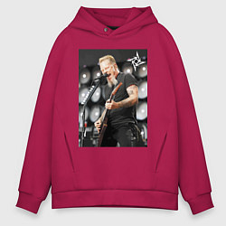 Толстовка оверсайз мужская James Alan Hatfield - Metallica, цвет: маджента