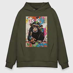 Толстовка оверсайз мужская Monkey color, цвет: хаки