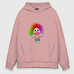 Мужское худи оверсайз Клоун мультфильм разноцветный