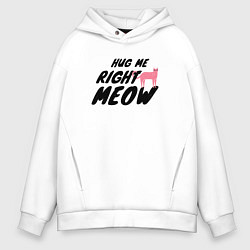 Мужское худи оверсайз Hug me right meow