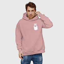 Толстовка оверсайз мужская Leebit in pocket, цвет: пыльно-розовый — фото 2