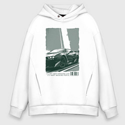 Мужское худи оверсайз Постер спорткара