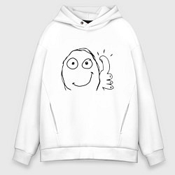 Мужское худи оверсайз Палец вверх мем