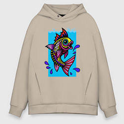 Мужское худи оверсайз Рыбка в воде