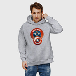 Толстовка оверсайз мужская Captain America: Brave New World, цвет: меланж — фото 2