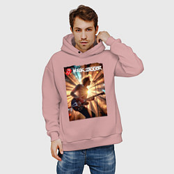 Толстовка оверсайз мужская Mick Jagger - lead singer of The Rolling Stones, цвет: пыльно-розовый — фото 2