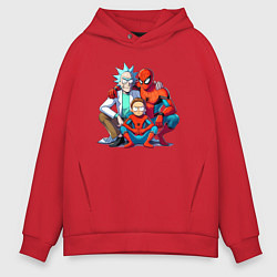 Мужское худи оверсайз Spider-Man is Rick and Mortys friend