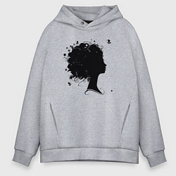 Мужское худи оверсайз Girl flowers