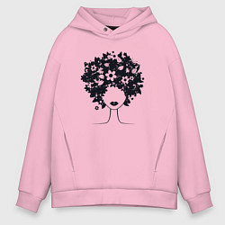 Мужское худи оверсайз Цветочная девушка